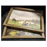 2 Wooden Framed Artwork