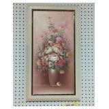 Floral Still Life Painting in Ornate Frame