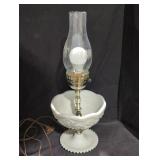 Milk Glass Electric Table Lamp