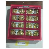 Set of 16 Shiny Glass Ornaments in Box
