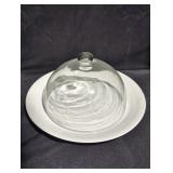 Porcelain Plate with Glass Dome Cover