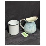 Rustic Jug and Enamel Cup Set