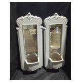 Pair of Ornate Wall-Mounted Mirrors with Shelves