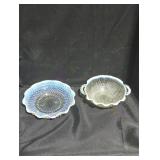 Pair of Opalescent Glass Bowls with Hobnail Design