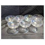 Set of Seven Iridescent Coupe Glasses
