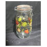 Glass Jar with Vegetable Motif