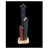 Rustic Multi-Level Wooden Birdhouse decor