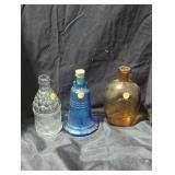 Vintage Decorative Glass Bottle Trio