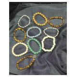Collection of Nine Beaded Bracelets