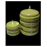 Vintage Green Kitchen Canister Set
