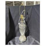 Crystal Cut Table Lamp with Brass Accents