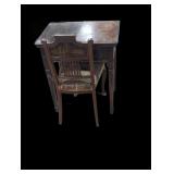 Vintage Wooden Writing Desk and Chair Set
