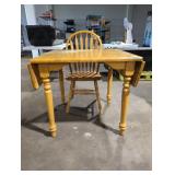 Drop-Leaf Wooden Dining Table and Chair Set