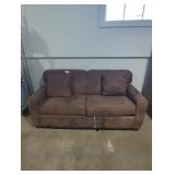 Brown Upholstered Sofa with Cushions