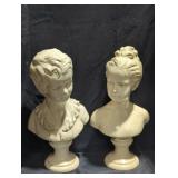 Pair of Classical Style Bust Sculptures