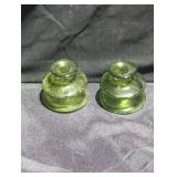Pair of Green Glass Insulators