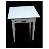 White Side Table with Drawer