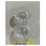Pair of Faceted Glass Candle Holders