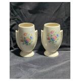 Pair of Floral Ceramic Vases