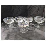 5 Etched Glass Coupes