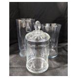 Set of Vintage Glass Jars and Vase