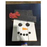 Wooden Snowman Decor with Reverse Scarecrow Side