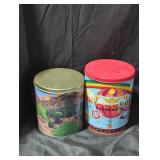 Pair of Decorative Metal Tins