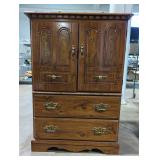 Vintage Wood Armoire with Drawers