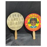 Pair of "Black Americana" hand held fans