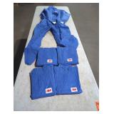 Four 3M Blue Coverall Suits with Elastic Cuffs