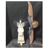 Handmade Angel and Rustic Bow Decor Set