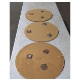 Set of Three Round Cork Boards with Metal Mounts