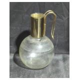 Glass Decanter with Yellow Metal Neck