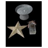Decorative Star, Cake Stand, and Birdhouse Set