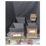 Set of Decorative Floral Storage Boxes