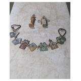 Wooden Figurines and Welcome Sign Set