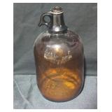 Vintage One-Gallon Amber Glass Jug