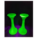 Matching Uranium Candle Holders