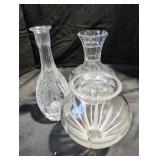 3 Crystal and Glass Vases