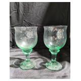 2 Green Goblets