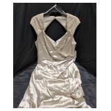 Maggy London Cream Cocktail Dress with Open Back