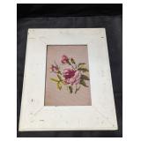 Framed Flower Needle Point Art
