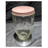 Vintage Glass Jar with Metal Lid