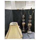 2 Matching Metal Table Lamps