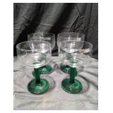 Glass Cactus Stemmed Margarita Glasses