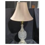 Crystal Table Lamp with Beige Shade