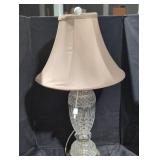 Elegant Cut Glass Table Lamp with Shade
