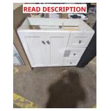 36-1/8" x 18.5" x 34-1/4" White Vanity Base