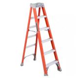 6 ft Fiberglass Step Ladder, 300 lb Capacity IA