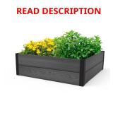 4 ft. x 4 ft. Grey Resin Raised Garden Bed